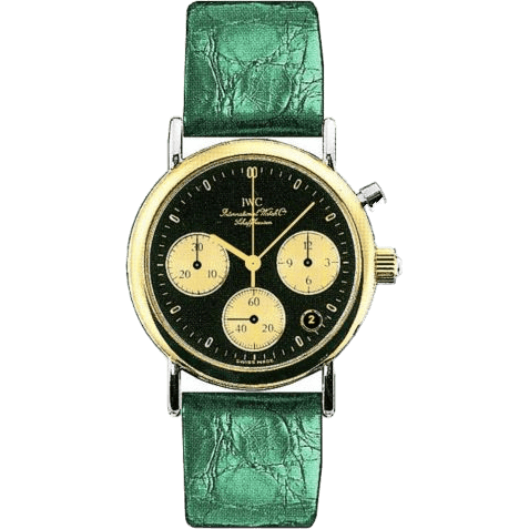 IWC Portofino Lady Chronograph MecaQuartz Stainless Steel / Yellow Gold / Black / Alligator IW3730-17