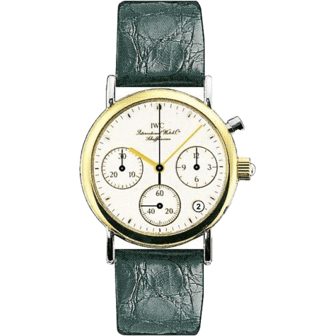 IWC Portofino Lady Chronograph MecaQuartz Stainless Steel / Yellow Gold / White / Alligator IW3730-18