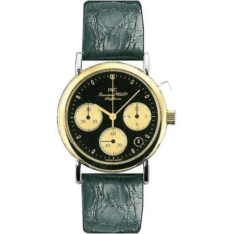 IWC Portofino Lady Chronograph MecaQuartz Stainless Steel / Yellow Gold / Black / Alligator IW3730-19