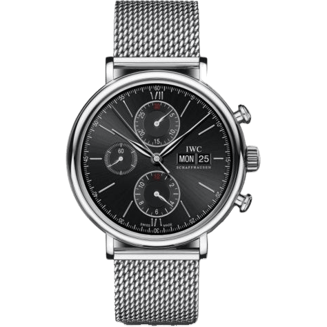 IWC Portofino Chronograph Stainless Steel / Black / Mesh IW3910-06