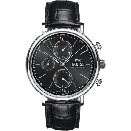 IWC Portofino Chronograph Stainless Steel / Black / Alligator IW3910-29