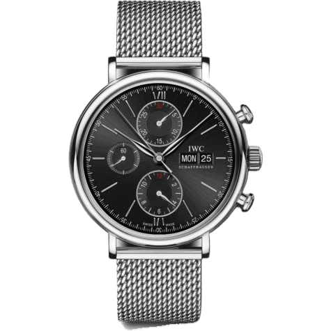 IWC Portofino Chronograph Stainless Steel / Black / Milanese IW3910-33
