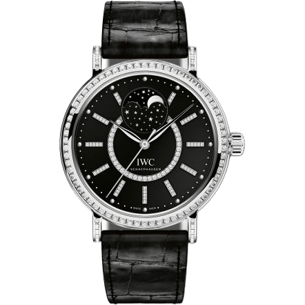 Portofino Automatic Moon Phase 37 White Gold / Diamond / Black