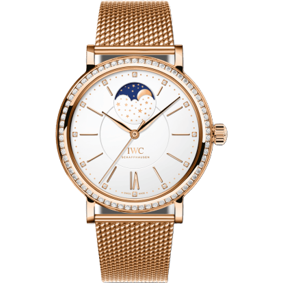Portofino Automatic Moon Phase 37 Red Gold / Diamond / Silver / Bracelet