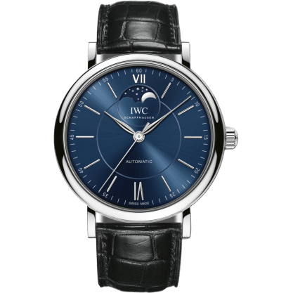 Portofino Automatic Moonphase Stainless Steel / Blue / Alligator