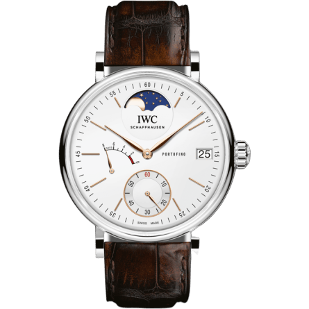 IWC Portofino Hand-Wound Eight Days Moonphase Stainless Steel / Silver IW5164-01