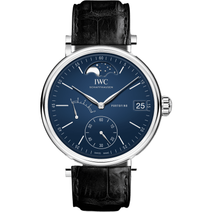 IWC Portofino Hand-Wound Eight Days Moonphase "150 Years" Stainless Steel / Blue IW5164-05