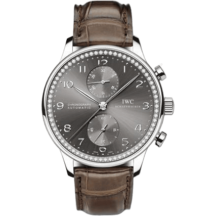 IWC Portuguese Chrono-Automatic White Gold / Ardoise / Diamond IW3714-40