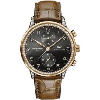 IWC Portuguese Chrono-Automatic Rose Gold / Black / Diamond IW3714-42