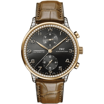 IWC Portuguese Chrono-Automatic Rose Gold / Black / Diamond IW3714-43