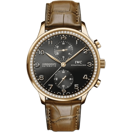 IWC Portuguese Chrono-Automatic Rose Gold / Black / Diamond IW3714-44