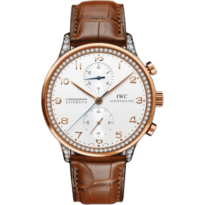 IWC Portuguese Chrono-Automatic Rose Gold / 80 Diamond IW3714-77