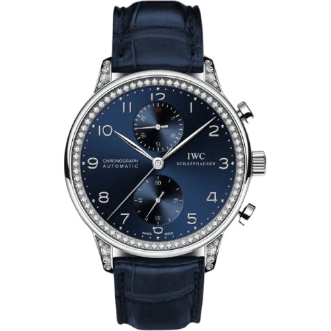 IWC Portuguese Chrono-Automatic White Gold / Diamond / Blue IW3714-90