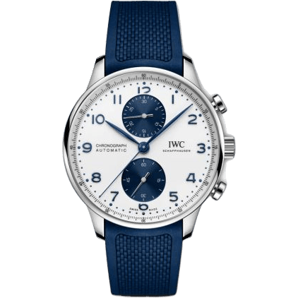 Portugieser Chronograph Stainless Steel / Silver - Blue / Rubber
