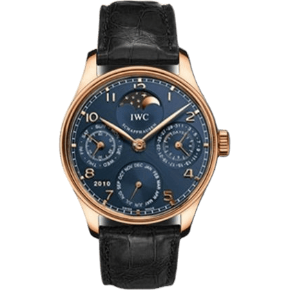 IWC Portuguese Perpetual Calendar 5022 Rose Gold / Blue IW5022-20