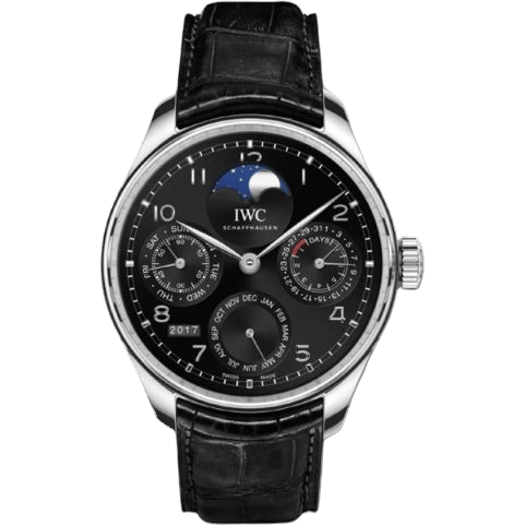 IWC Portugieser Perpetual Calendar Single Moon Platinum / Black IW5033-11