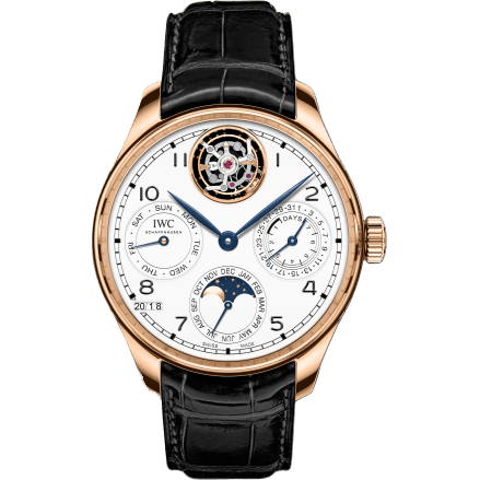 IWC Portuguese Perpetual Calendar Tourbillon Edition “150 Years” Red Gold / White IW5045-01