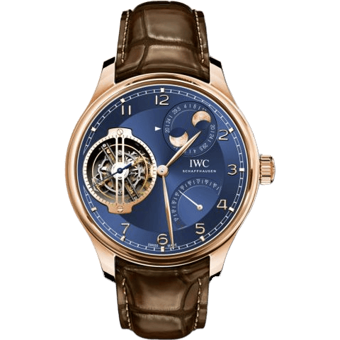 Portugieser Constant-Force Tourbillon Double Moon Red Gold / Blue
