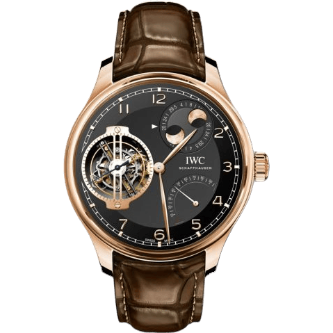 Portugieser Constant-Force Tourbillon Double Moon Red Gold / Black