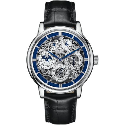 Jaeger-LeCoultre Master Grande Tradition Quantième Perpétuel 8 Jours SQ White Gold / Blue 50635SQ