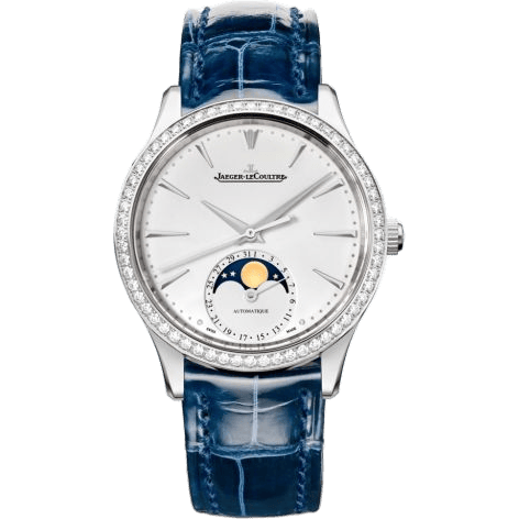 Jaeger-LeCoultre Master Ultra Thin Moon 34 Stainless Steel / Diamond / Silver / Alligator 1258401