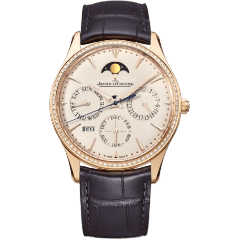 Jaeger-LeCoultre Master Ultra Thin Perpetual Pink Gold - Diamond / Eggshell / Alligator 1302501