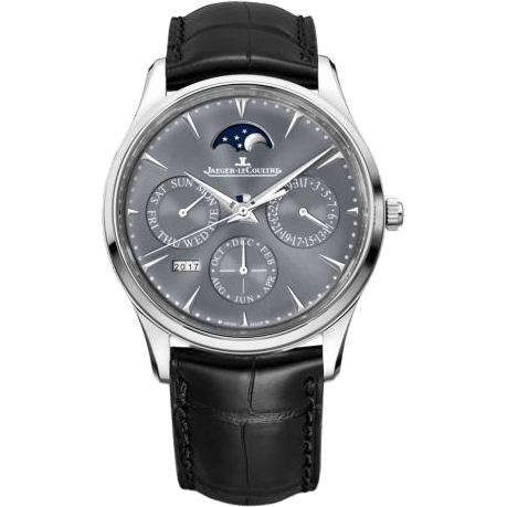 Jaeger-LeCoultre Master Ultra Thin Perpetual White Gold / Grey / Alligator 130354J