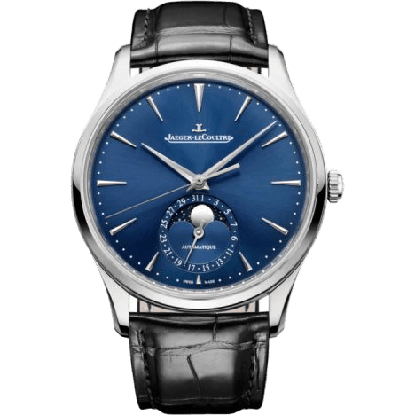 Jaeger-LeCoultre Master Ultra Thin Moon Stainless Steel / Blue / Alligator Q1368480