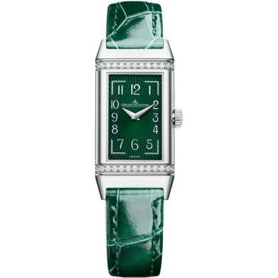 Reverso One Monoface Stainless Steel - Diamond / Green / Alligator