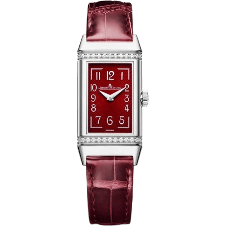 Reverso One Monoface Stainless Steel / Diamond / Red / Alligator