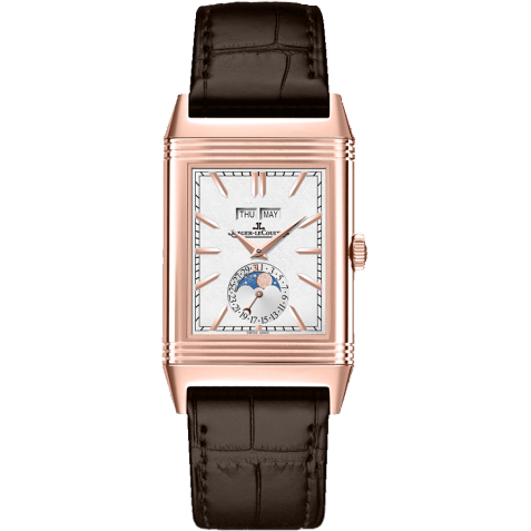Jaeger-LeCoultre Reverso Tribute Calendar Pink Gold / Silver / Alligator 3912420