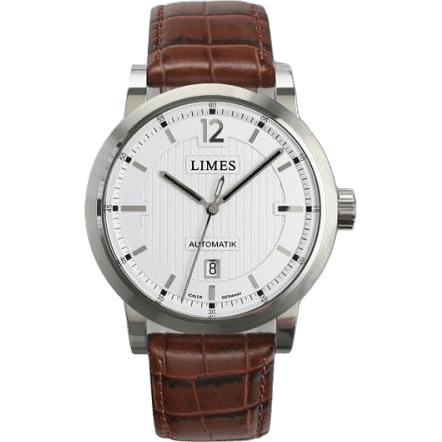 Chyros Automatic - Silvered / brown leather strap (Croco)