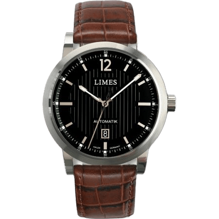 Chyros Automatic - Black / brown leather strap (Croco)