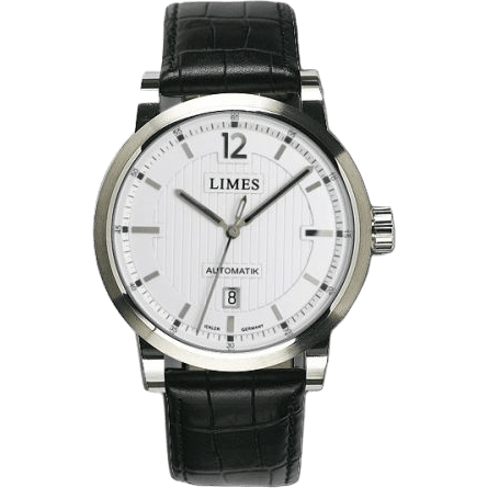 Chyros Automatic - Silvered / black leather strap (Croco)