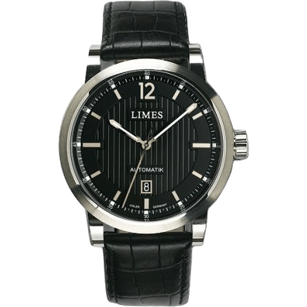 Chyros Automatic - Black / black leather strap (Croco)