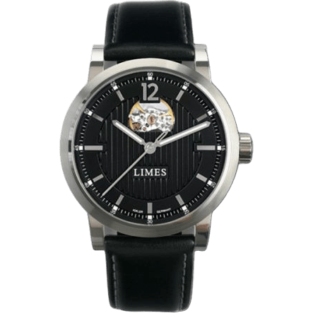 Chyros Balancier Visible - Black / black leather strap