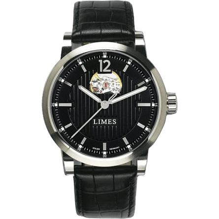 Chyros Balancier Visible - Schwarz / schwarzes Lederband (Croco)