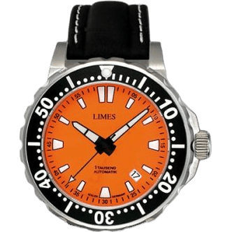 Limes 1Tausend Automatic Orange - Leather strap U8787-LA2.3