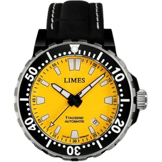 1Tausend Automatic PVD Yellow - Leather strap