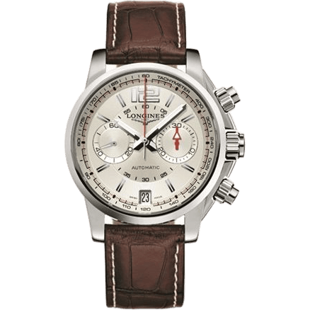 Admiral Chronograph Silver Brown Strap