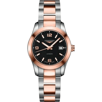 Conquest Classic Automatic 29.5 Stainless Steel / Red Gold / Black / Bracelet