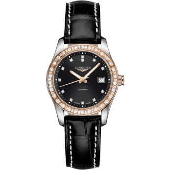 Conquest Classic Automatic 29.5 Stainless Steel / Red Gold / Diamond / Black / Strap