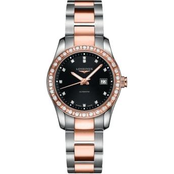 Conquest Classic Automatic 29.5 Stainless Steel / Red Gold / Diamond / Black / Bracelet