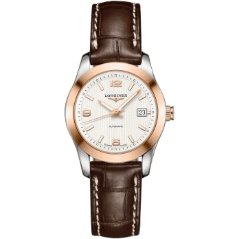 Conquest Classic Automatic 29.5 Stainless Steel / Red Gold / White / Strap