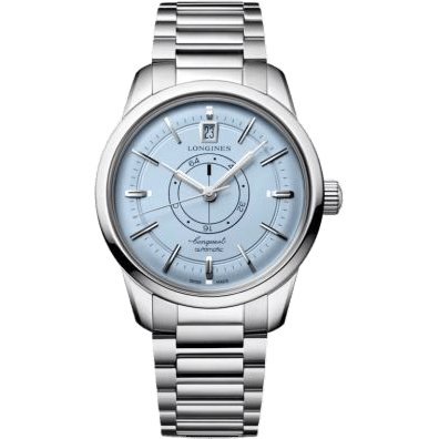Conquest Heritage Power Reserve 38 Stainless Steel / Ice Blue
