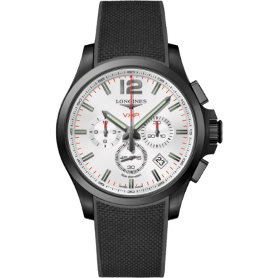 Conquest V.H.P. Chronograph 44 PVD / Silver / Rubber