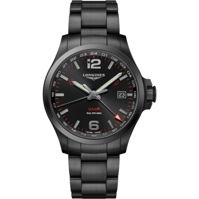 Longines Conquest V.H.P. GMT 43 PVD / Black / Bracelet L3.728.2.56.6
