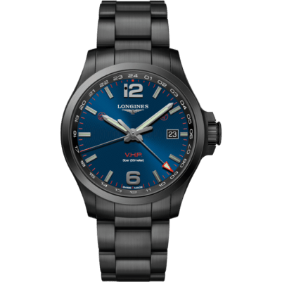 Conquest V.H.P. GMT 43 PVD / Blue / Bracelet