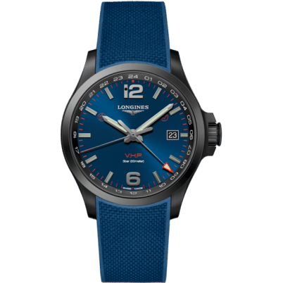 Conquest V.H.P. GMT 43 PVD / Blue / Rubber