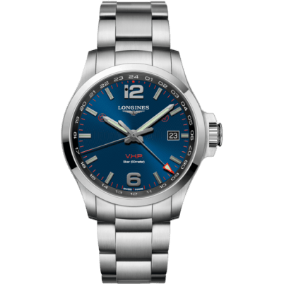 Longines Conquest V.H.P. GMT 43 Stainless Steel / Blue / Bracelet L3.728.4.96.6